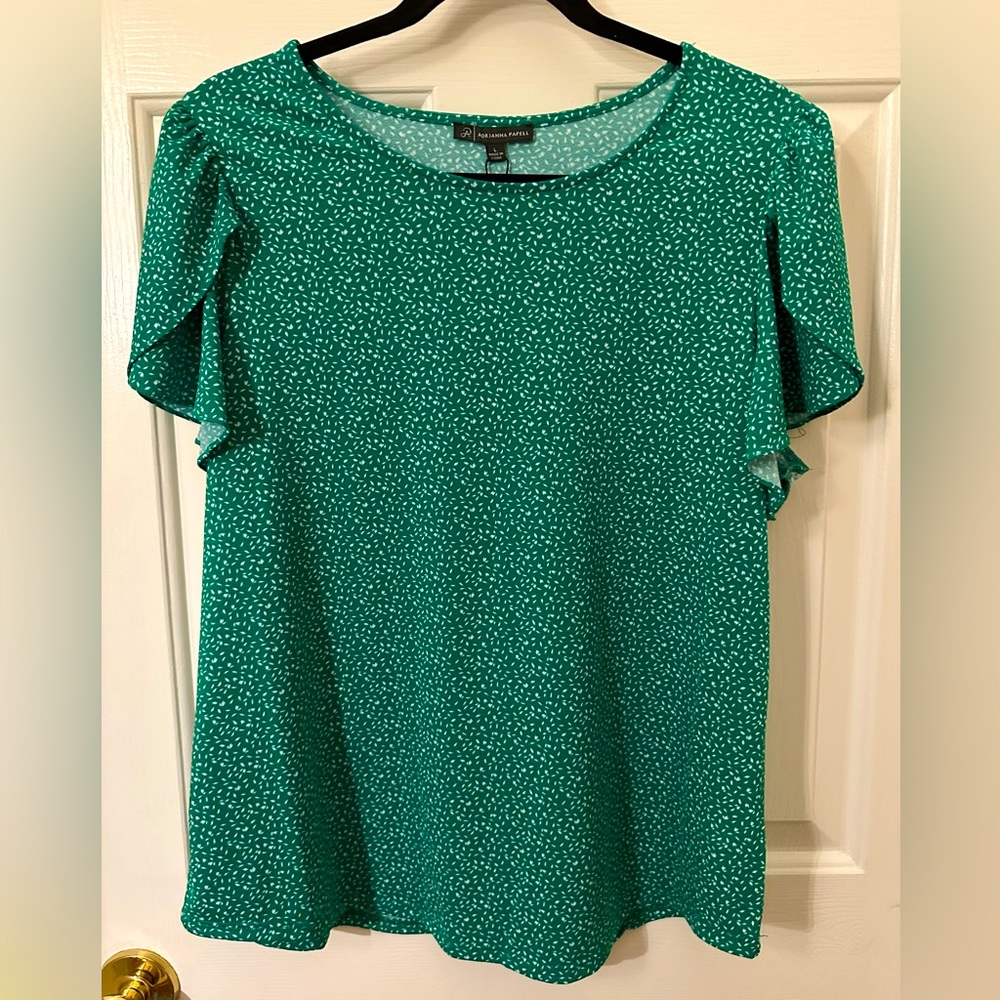 NWT Adrianna Papell Green Blouse